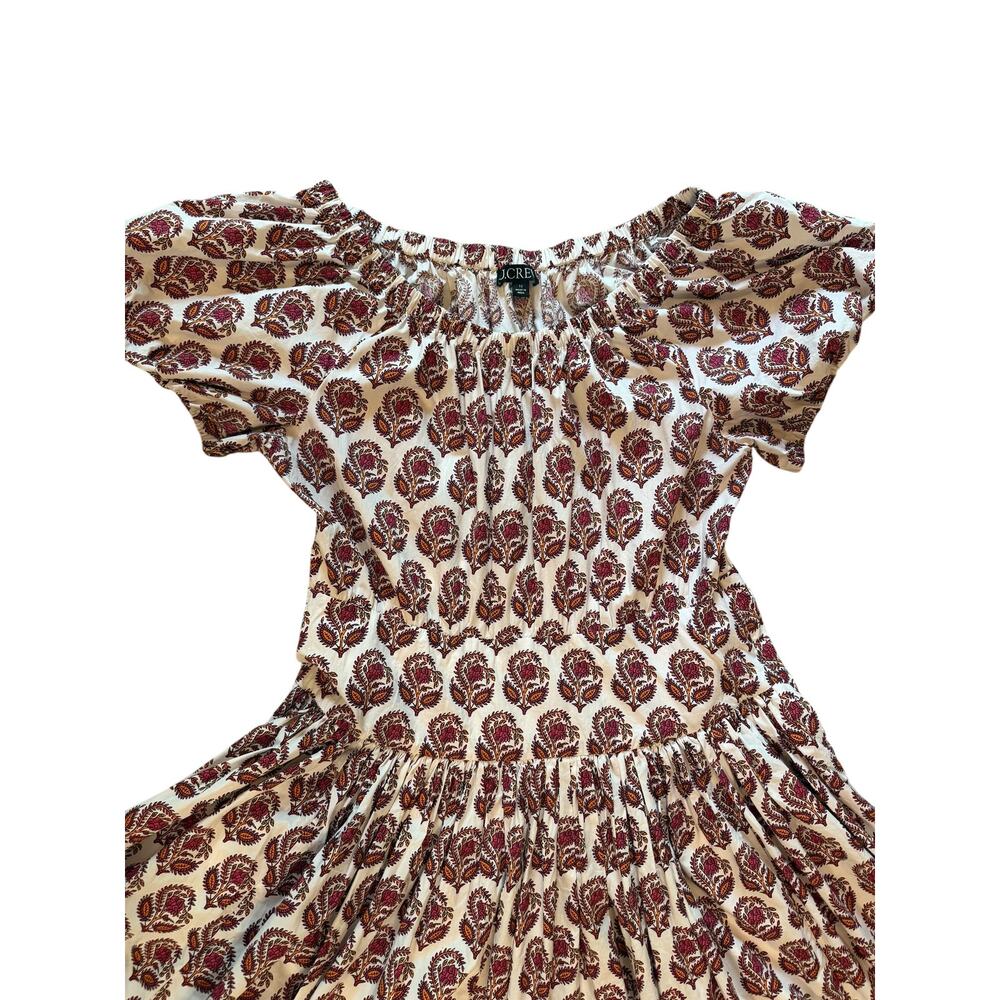 J.Crew Re-Imagined Block Print Mini Dress | Puff Sleeve | Smocked | Size 12 - Picture 2 of 11